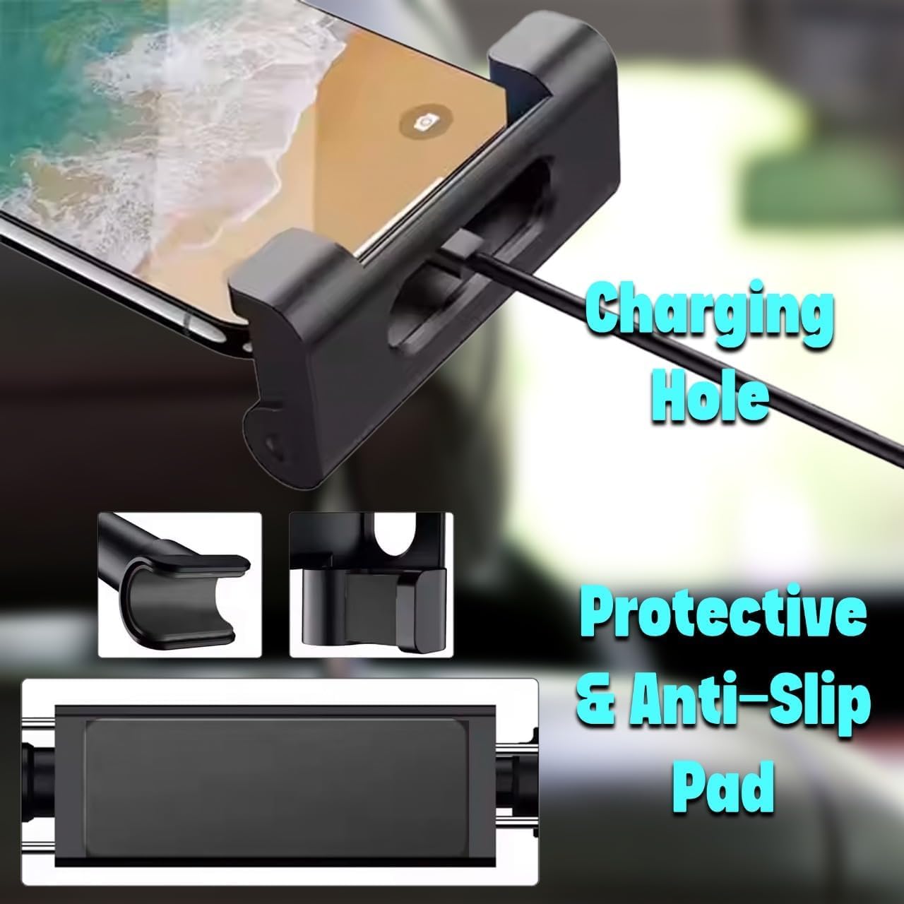 Supporto per poggiatesta auto girevole a 360° universale per tablet e cellulare 4,7-11 pollici