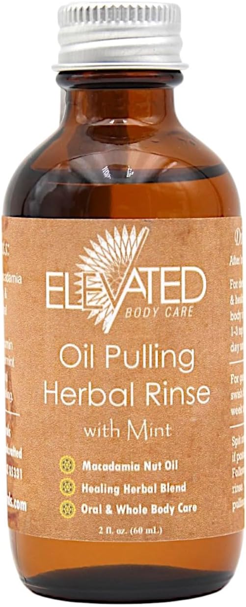 Natural Oil Pulling Mouthwash for Teeth and Gums – Herbal Infused Oil Pulling Rinse for Oral Health & Detox in Glass Bottle - Natural Oral Health - Vegan (16oz, Black Seed)