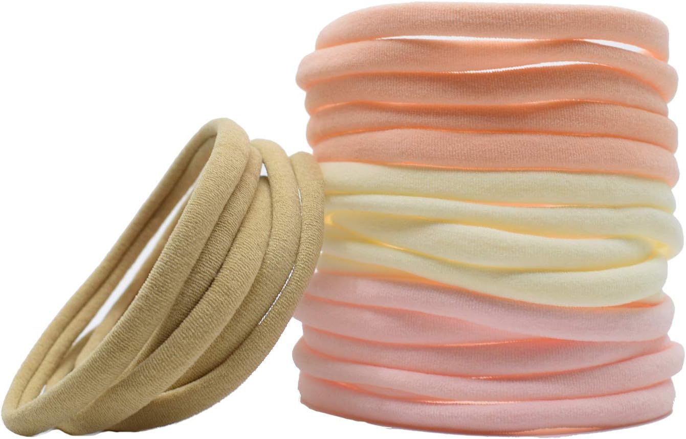 Super Soft Nylon Headband for Newborn Baby Girl Kids, High Stretchy, 20pcs for DIY Crafts
