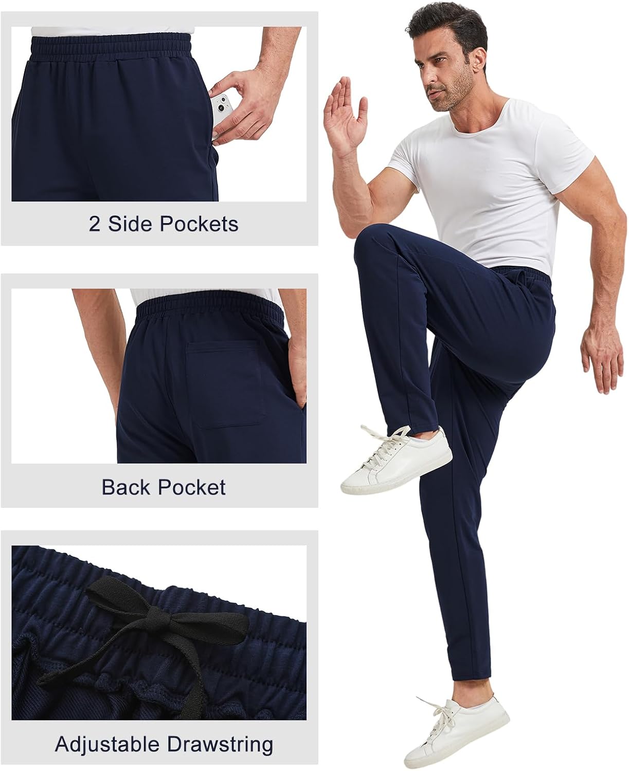 TTZ Mens Tall Sweatpants 34/36 Inseam Workout Pants for Tall Men - Image 4