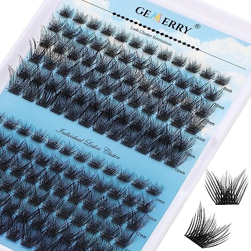 Individual Lashes GEMERRY 280pcs Large Tray 0.07mm Lash Clusters 40D 8-16 MIX C Curl Cluster Lashes Soft &Natural Individual Lashes Cluster Reusable DIY Eyelash Extensions(40D-C-0.07-8-16mm)