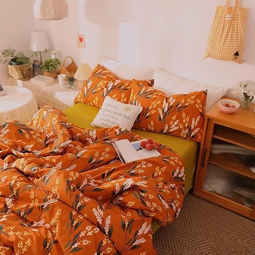 Miniatura 5 de Wellboo Juegos de Edredones Florales Bohemios Tamaño King, Ropa de Cama Botánica de Calabaza, Edredones de Algodón para Mujeres y Niñas, Colchas de