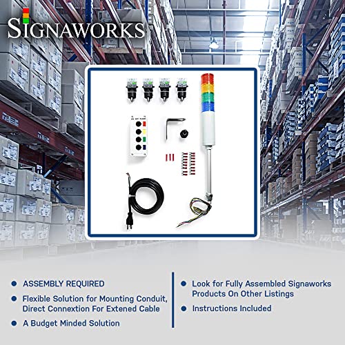 Signaworks Led 4 Light Steady & Flashing Andon Tower Light Kit - Parts Only, Assembly Required - 3 Position Switches For On/Off Operation - Stack Light… #TOP3