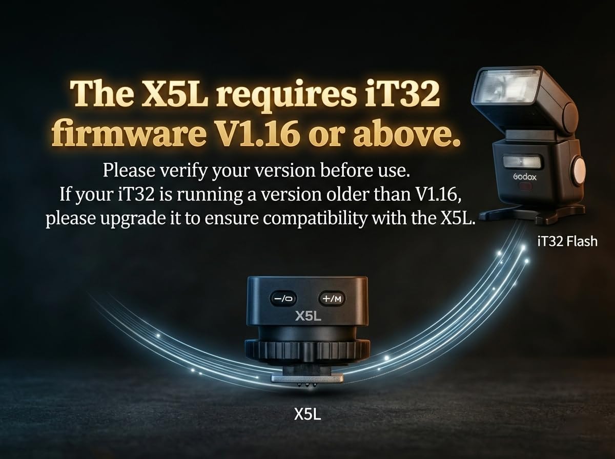 Godox IT32 TTL Camera Flash with X5L Flash Trigger for Leica Cameras,Magnetic Hotshoe & Trigger 2-in-1,Colorful Touch Screen,Rotatable Flash Head,X System TTL&HSS,Creative Accessories