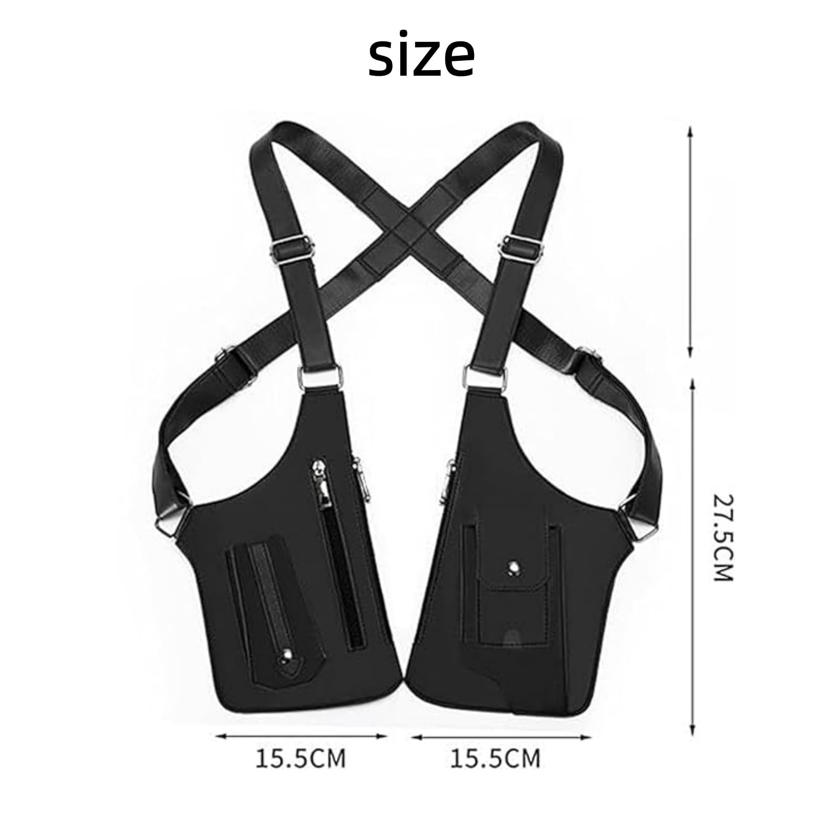 Marsupio Uomo Tracolla, Borsa Regolabile In Pelle Di Alta Qualità, Gilet Da Viaggio Antifurto Impermeabile Con Multitasche, Doppia Borsa