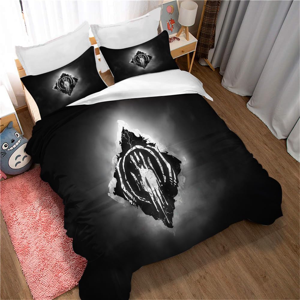Duvet Cover Dead By Daylight 2 Pillowcases Home Dormitory Warm Soft Smooth Side Zipper 3 Piece Bedding Set (220x230cm(King),DBD 01)