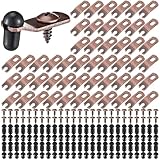 CraftyDream 16 Sets Antique Bronze Glass Retainer Clips with Screws Metal Glass Retainer Clips for Cabinet Doors