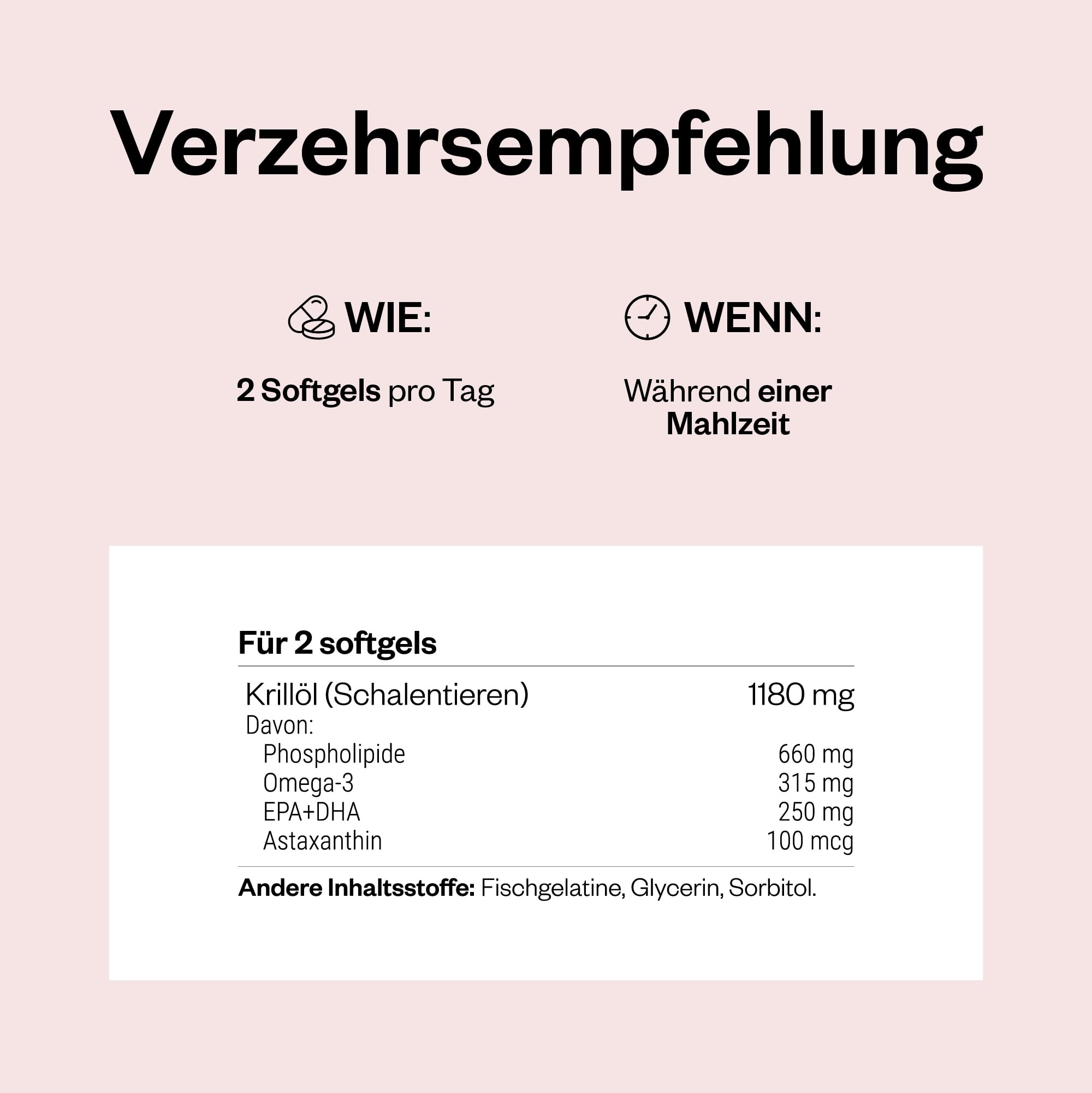 Krillöl- Fördert einen normalen Blutdruck - Natürlich reich an Omega 3 (EPA und DHA), Antioxidantien und Phospholipiden - Supersmart