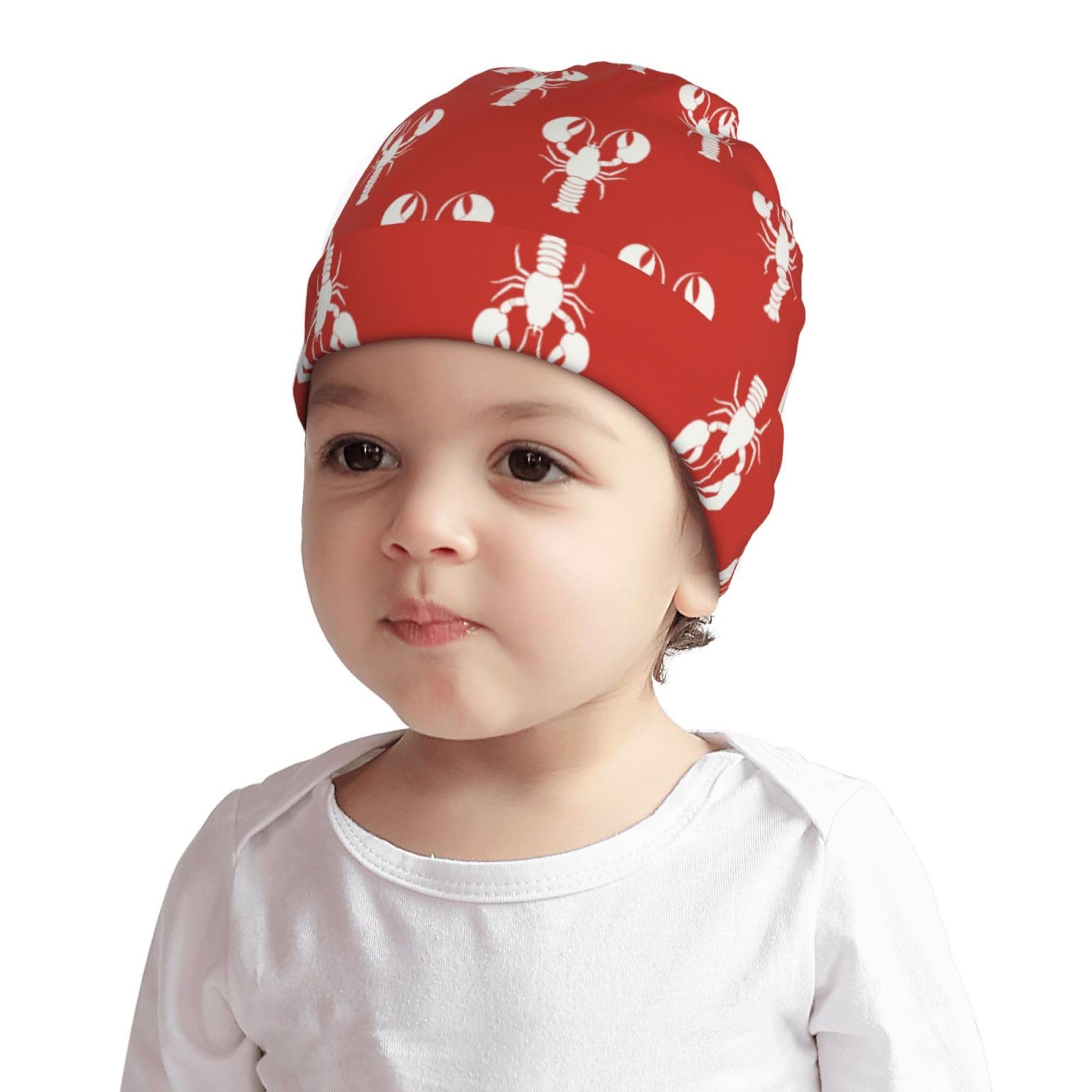 Animal Red Lobster Print Kids Beanie Hats Warm Knit Beanie Cap Skull Caps Gifts Decor for Boys Girls