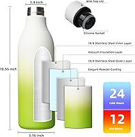 Vista 196 de BJPKPK Botellas de agua aisladas, botella de agua de metal de acero inoxidable de 18 onzas con correa, termo a prueba de fugas sin BPA, tazas
