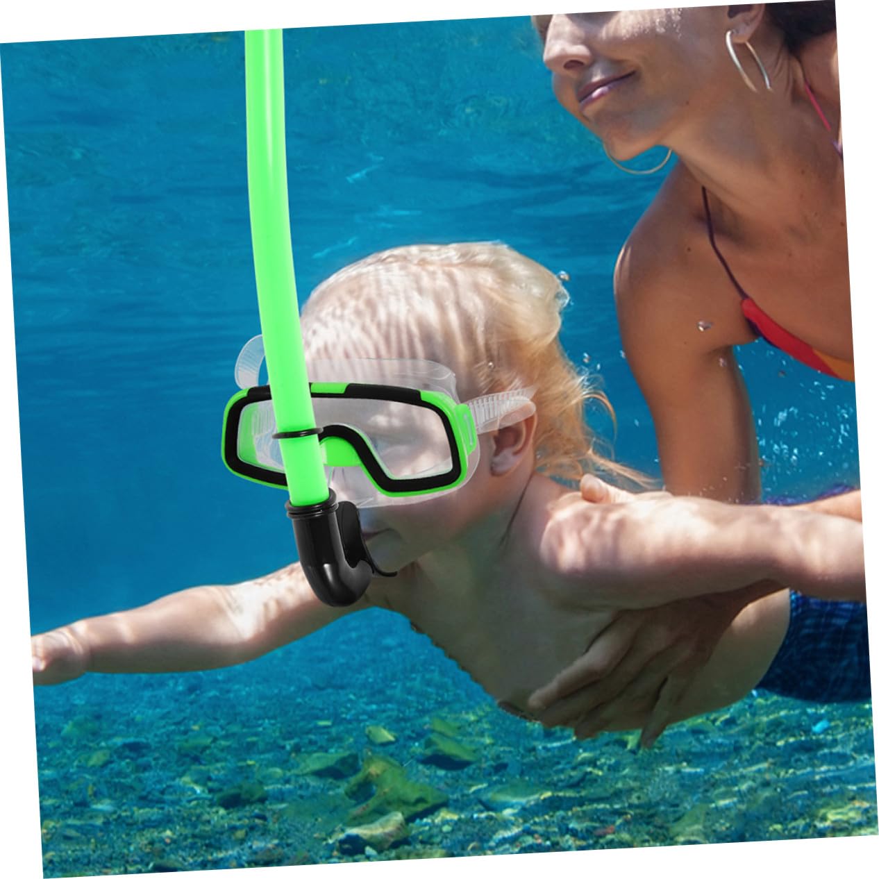 Gatuida Gafas De Buceo para Azul y Verde Gafas De Snorkel Semisecas y Aletas Cortas para Nadar para Buceo Piscinas y Snorkel Playas
