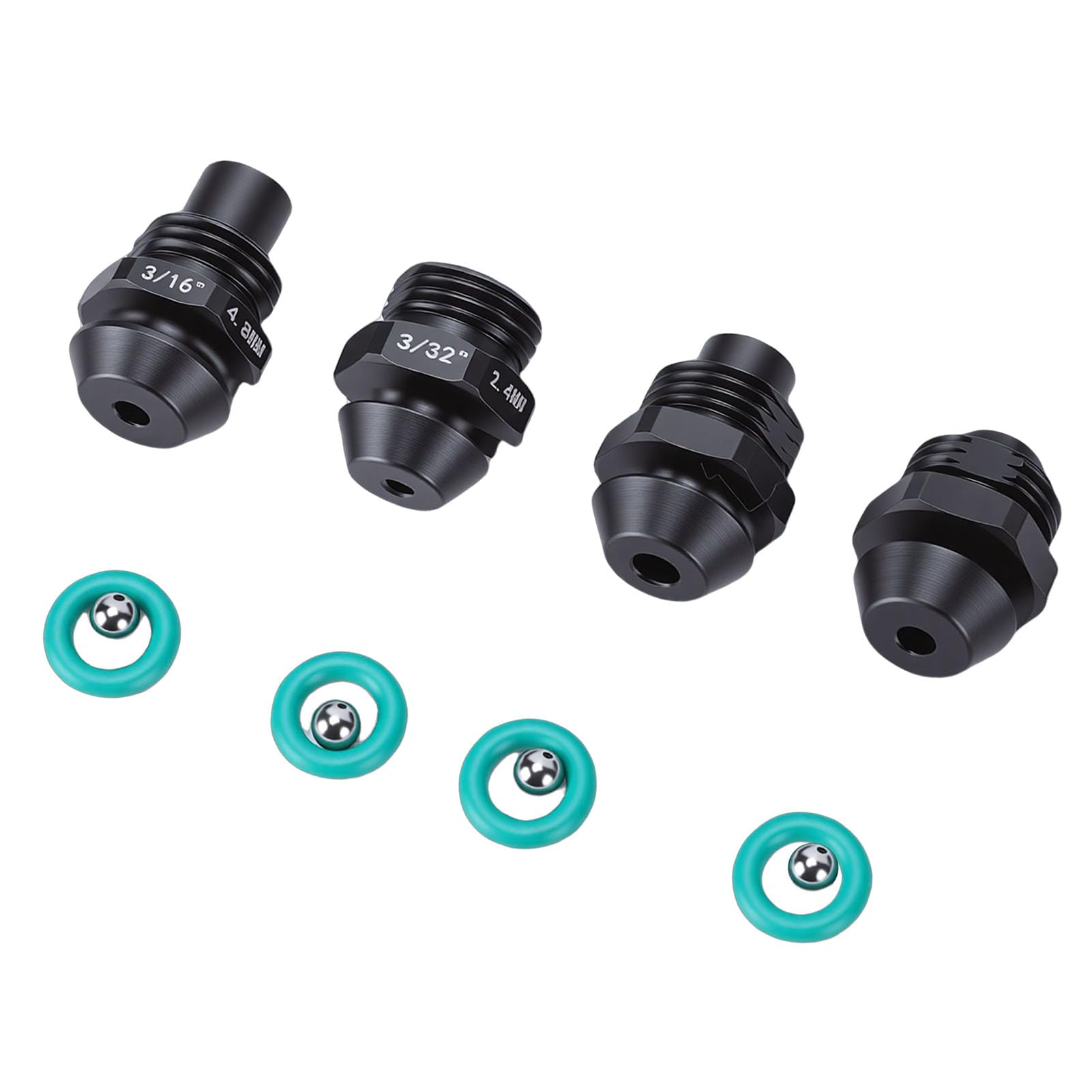 Piezas de Punta para Herramienta de Remache, Conjunto de Punta de Retención para Pistola Remachadora M12 2550 48-54-0100, Juego de 4 Piezas que Incluye Tamaños de Mandril de