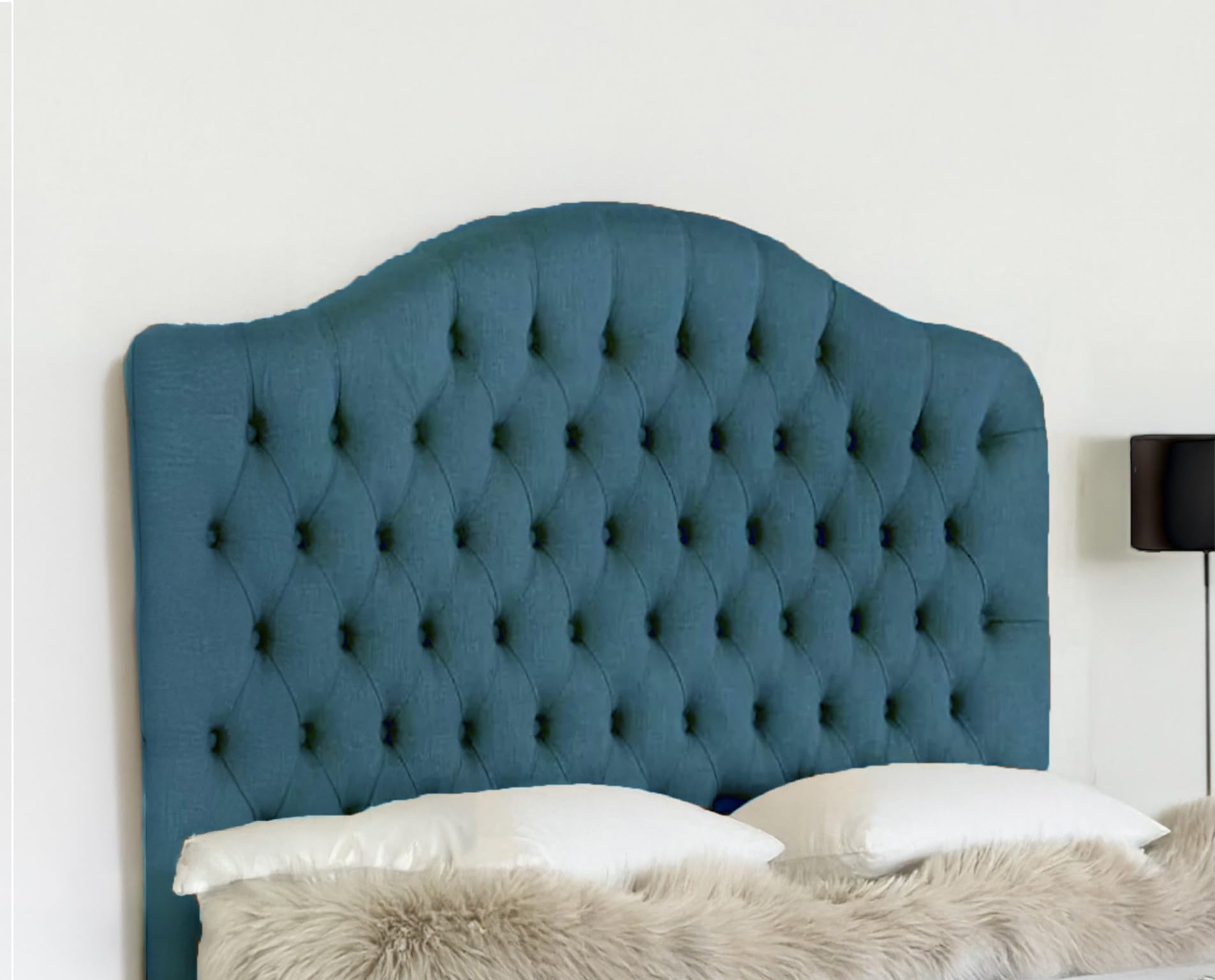 ELEGANT DESIGN DEWSBURY HEADBOARD IN PLUSH FABRIC - LUXURY HEADBOARDS IN 3FT, 4FT, 4FT6, 5FT, 6FT - 30" HEIGHT (Teal, 4FT SMALL DOUBLE SIZE)