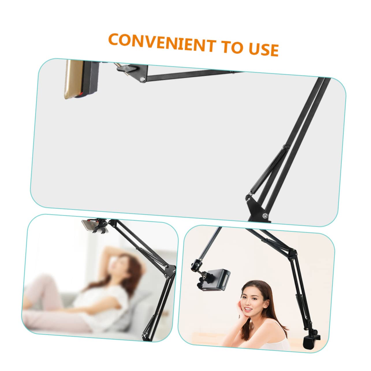 Levemolo Soporte para Teléfono Móvil De Brazo para Cabecera Soporte Ajustable Plegable para Teléfono De Mesa o Cama Compatible Smartphones y Tabletas