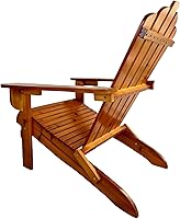 Vista 4 de Outdoor or Indoor Wood Adirondack Chair, Foldable, Oak