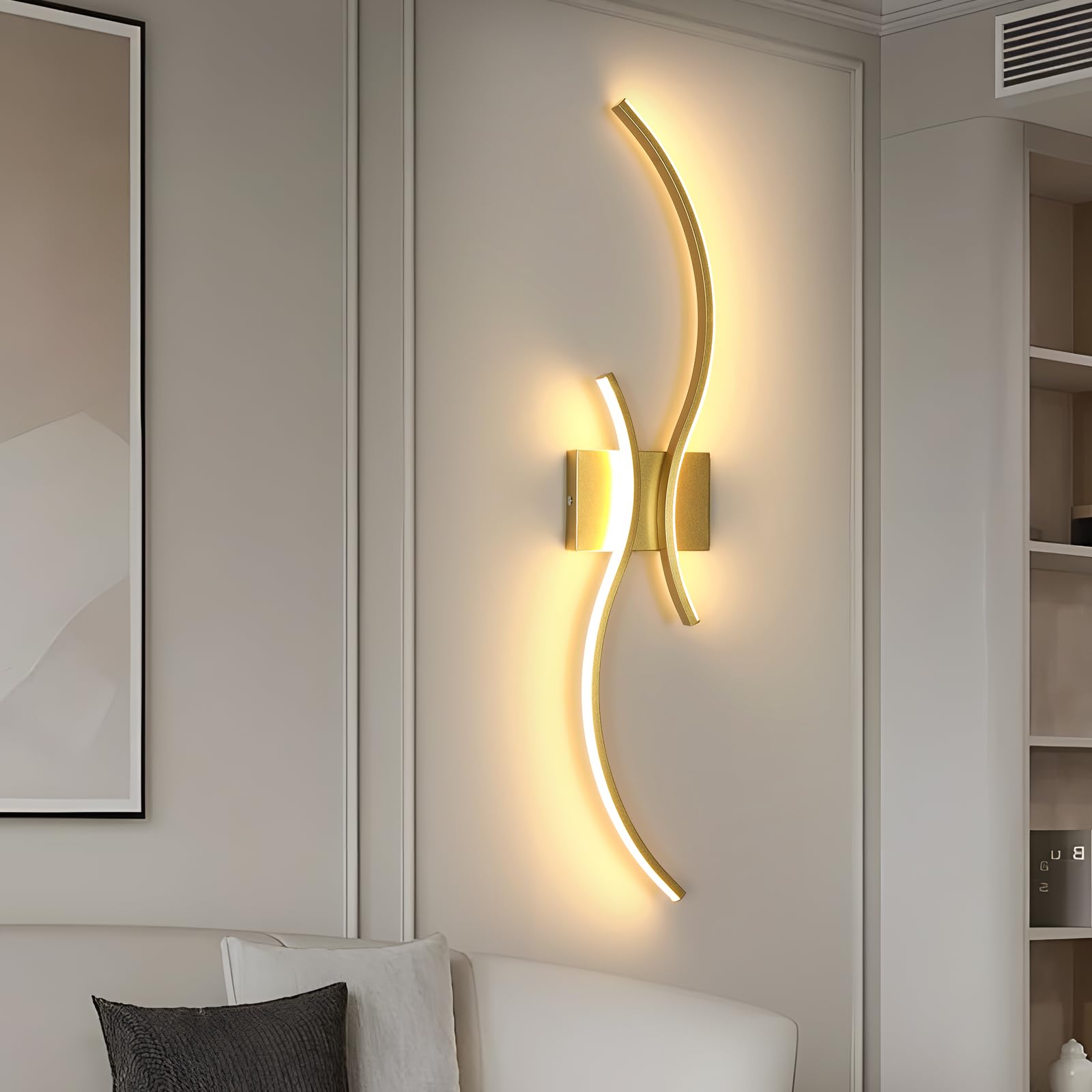 Comely Applique Murale Intérieure LED 27W 3075LM 80CM, Luminaire Mural LED pour Salon Chambre Escalier, 3000K Lumière Chaude