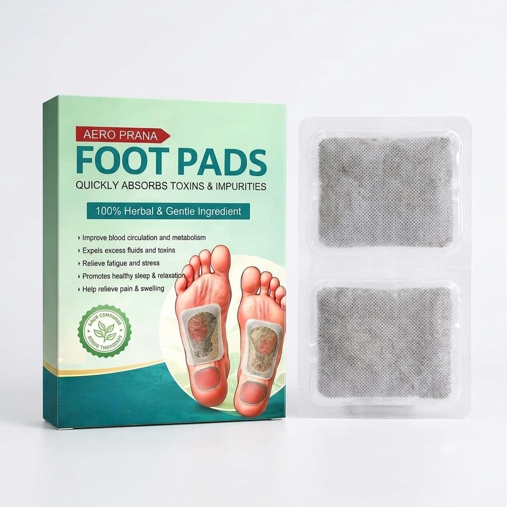 AERO PRANA Herbal Detox Foot Pads for Toxin Removal | Bamboo Vinegar Foot Patches for Feet Cleansing & Sleep Aid | Overnight Use | Foot Patch with Acupoint Micro-Massage Technology For Men And Women-image-31