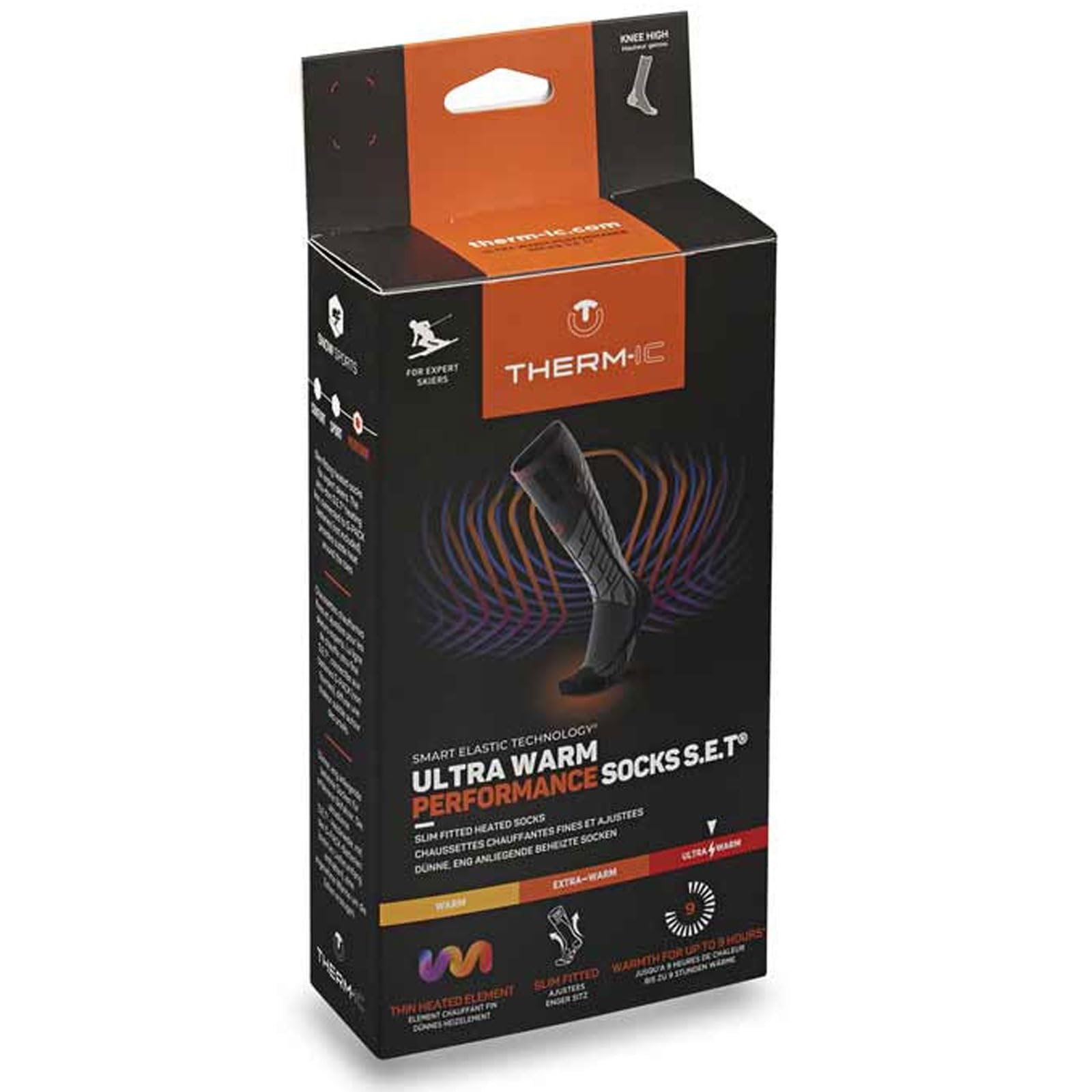 Therm-ic Podgrzewane skarpety narciarskie unisex | Ultra Warm Performance S.E.T. oddychająca wełna merynosów izolowane skarpety (tylko skarpety)