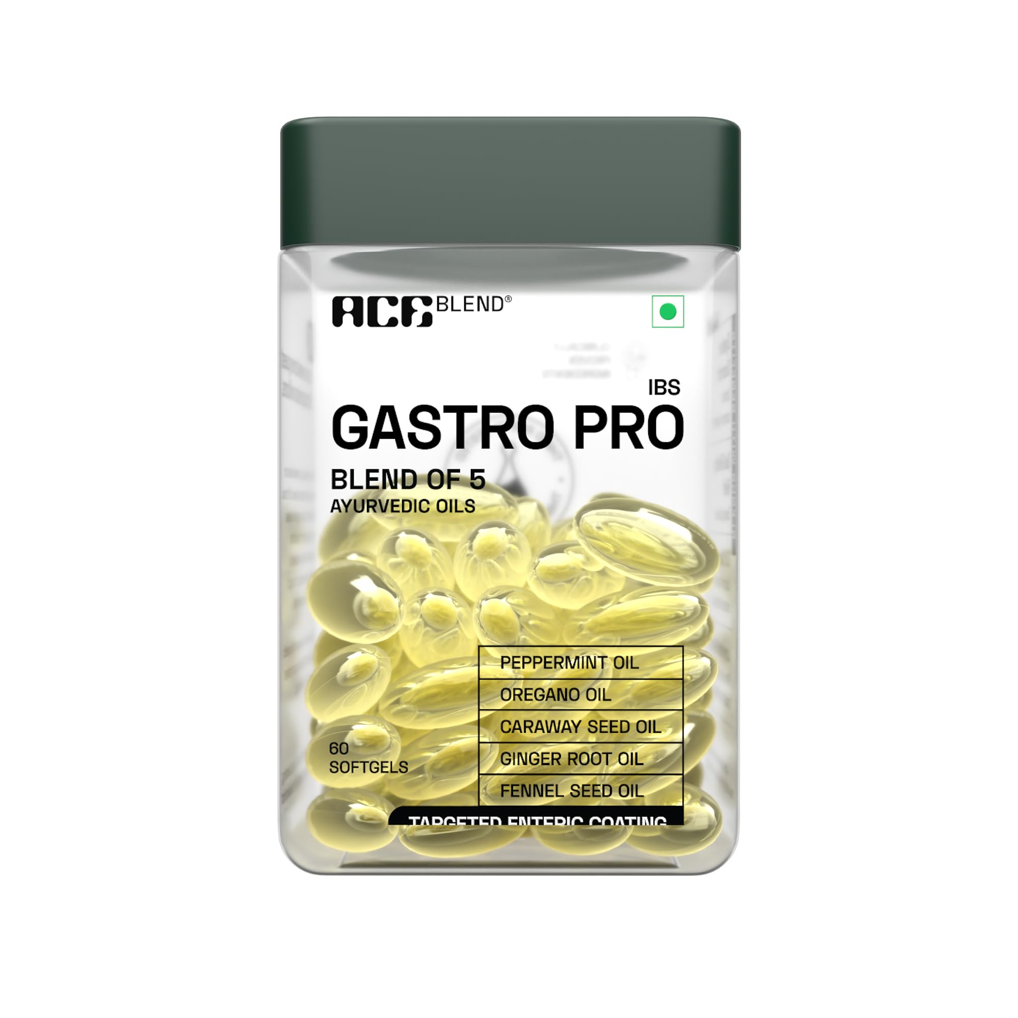 Ace Blend IBS Gastro Pro | 60 Tablets | Ayurvedic IBS with 5 Gut-Healing Oils | Relieves Bloating, Gas & Candida | Targets Fungal Overgrowth for Gut Relief-image-47