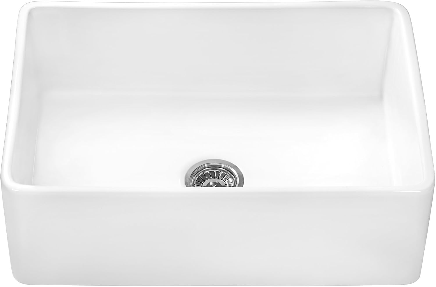 Ruvati 30 x 20 inch Fireclay Reversible Farmhouse Apron-Front Kitchen Sink Single Bowl - White - RVL2100WH