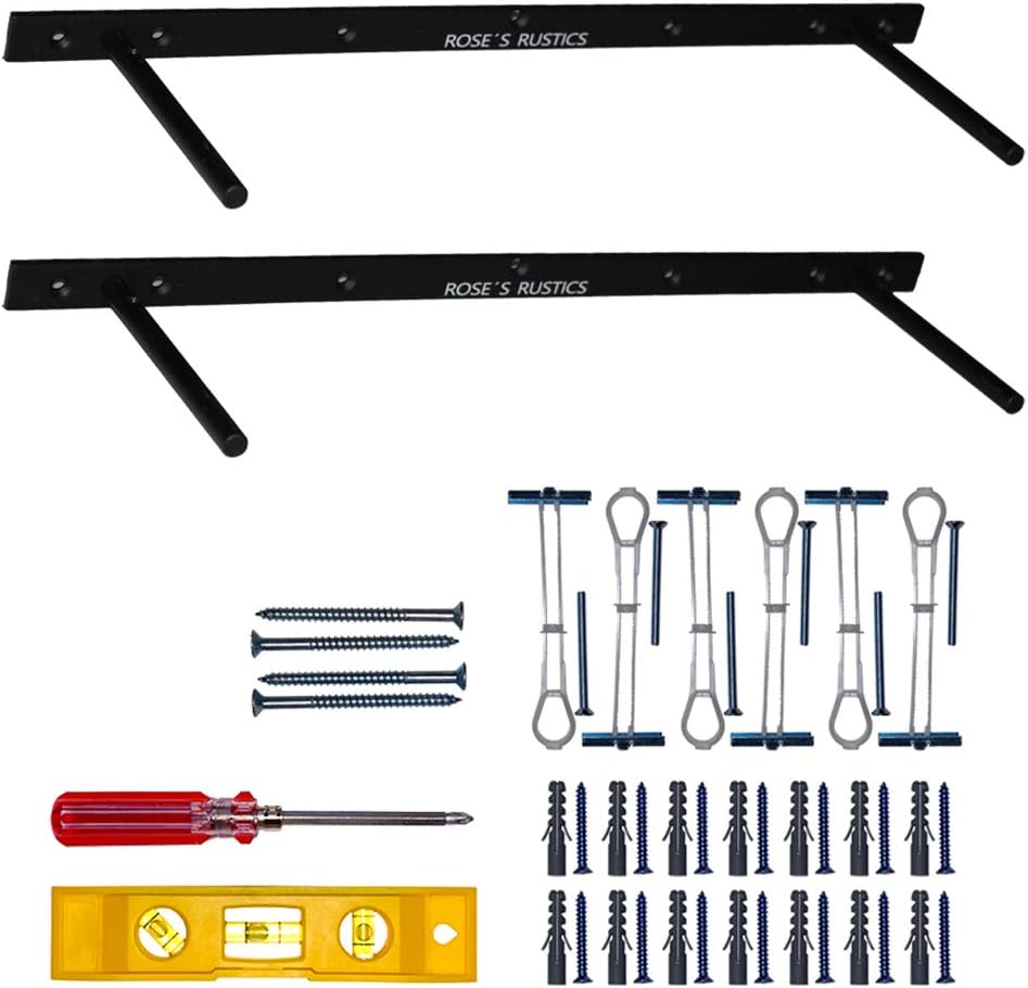 Buy Heavy Duty Floating Shelf Brackets Set of 2 Black Hidden Shelf