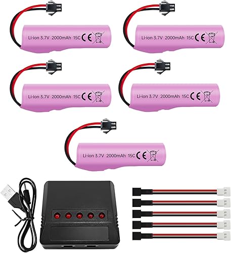 sea jump 5 unids 3.7 V 2000 mAh SM-2P Plug batería de litio con cargador 5 en 1 para DE68 DE44 DE45W DE45 DE58 DE49 DE57 DE70 vehículo todoterreno