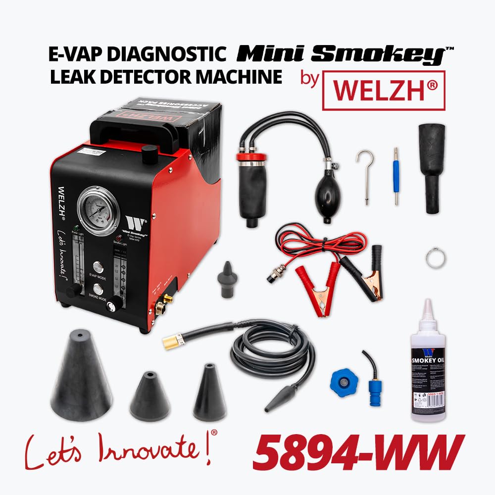 WELZH Mini Smokey E-VAP Diagnostic Leak Detector Machine EVAP Pressure and  Smoke Test Tool with Adjustable Flow for Automotive System Leak Detection  Compact Design for Garage Diagnostic Use 5894-WW : Amazon.co.uk: Automotive