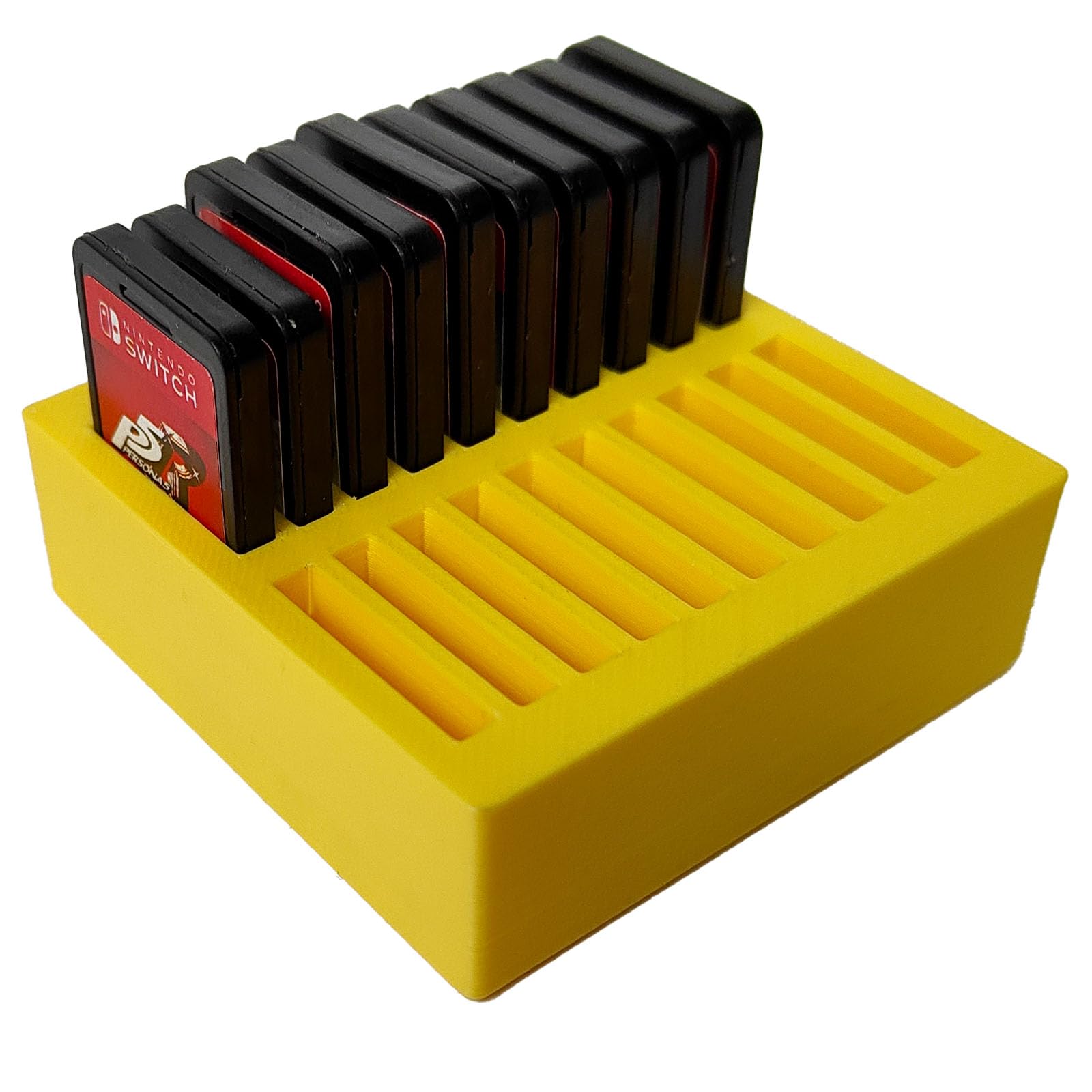 TATMOHIK 20 Game Card Holder for Nintendo Switch 2 (2025), Switch OLED, Switch Lite & Original - Square Storage Stand with 20 Slots, Yellow Game Card Organizer
