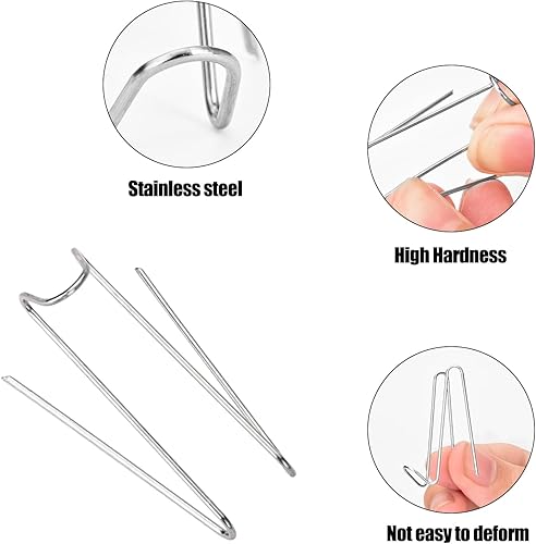 Miniatura 3 de 60 ganchos de pared para paneles de tela, ganchos de alambre de pared, ganchos de cubículo para paredes de tela en la oficina, cocina, estante del