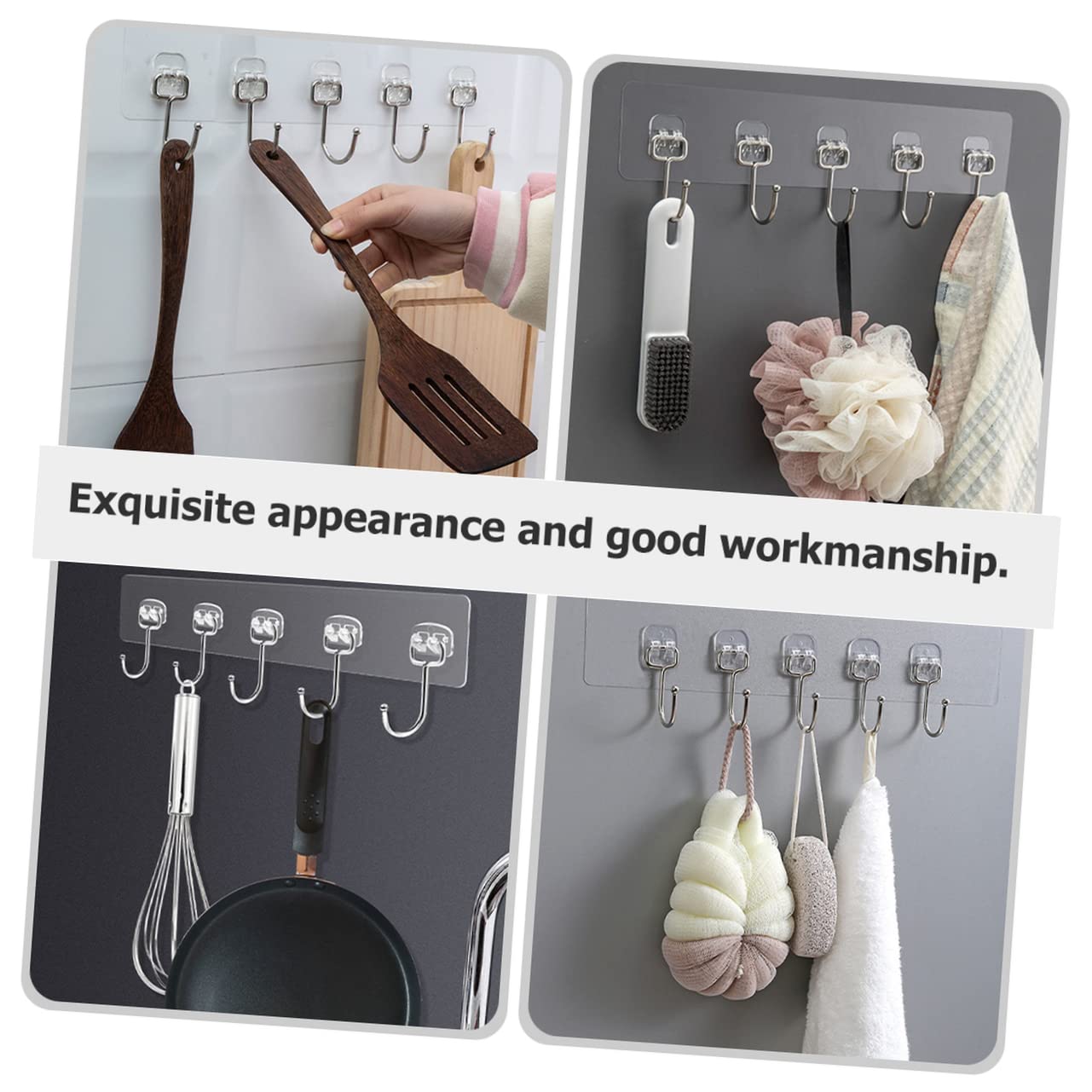 VASDEV 12 Piezas de Ganchos de Pasta Fuerte Perchas para Sombreros Estante de Ropa de Metal Ganchos de Metal Ganchos de Pared Transparentes Ganchos de Pared Ganchos Adhesivos para Colgar