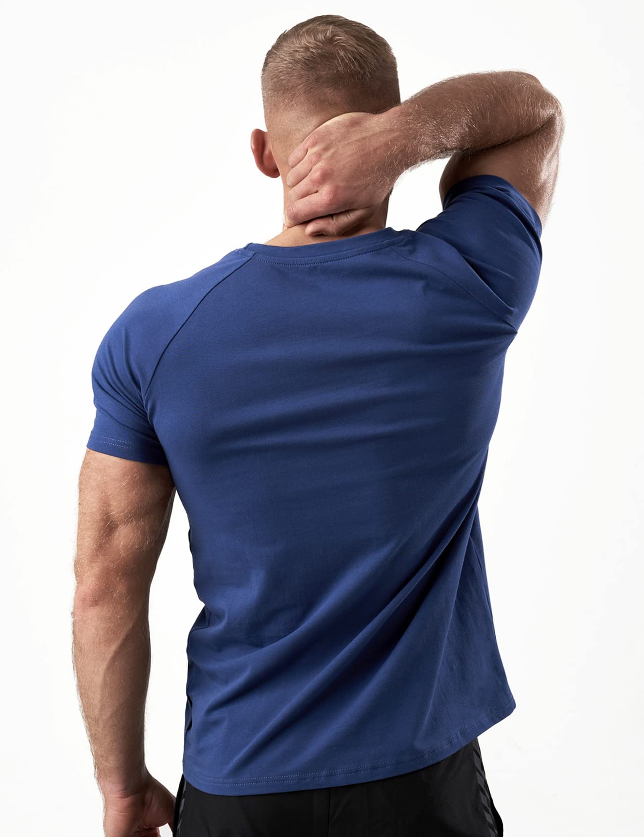 Satire Gym - Fitness Slim Fit T-shirt z bawełny, dopasowany i szybkoschnący strój sportowy dla mężczyzn – męska koszulka sportowa na siłownię i fitness