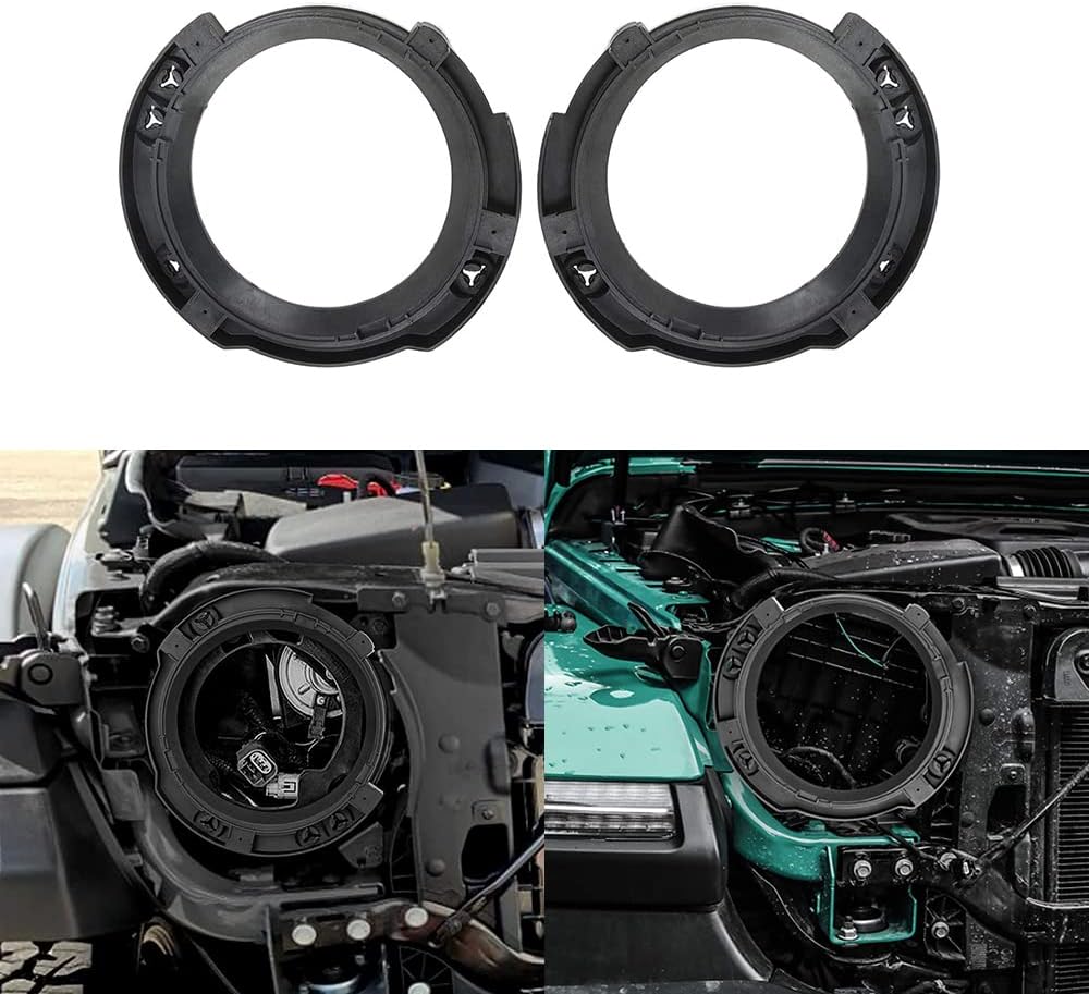 kkone Black Left & Right Headlight Brackets Mount Buckets For 2007-2017 Jeep Wrangler JK