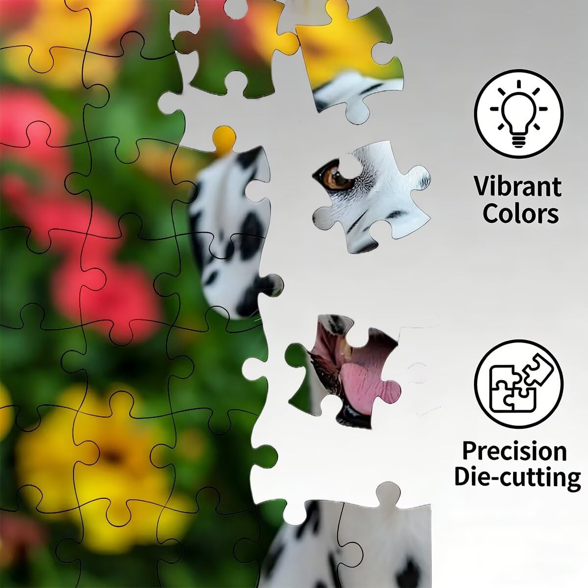 Puzzle 3000 elementów psa, puzzle kwiatowe dla dorosłych, klasyczne puzzle gry edukacyjne do aktywności rodzinnej, najwyższej jakości drewniane puzzle z pudełkiem na prezent dla mężczyzny, prezent dla