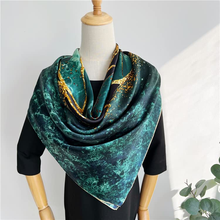 100% Mulberry Silk Scarfs for Women 43"*43" Large Square Satin Lightweight Scarf for Wraps Shawl with Gift Packed3