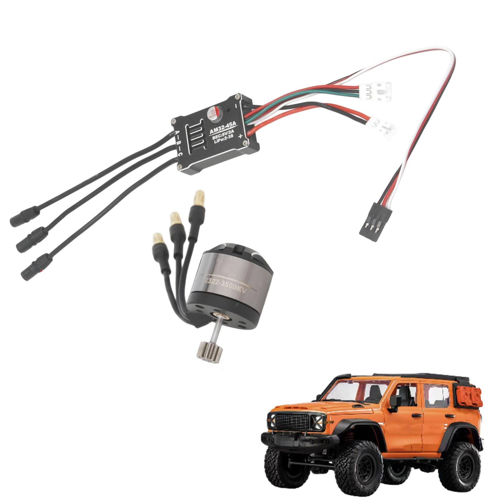 Motore brushless silenzioso adatto per telecomando, 45A ESC