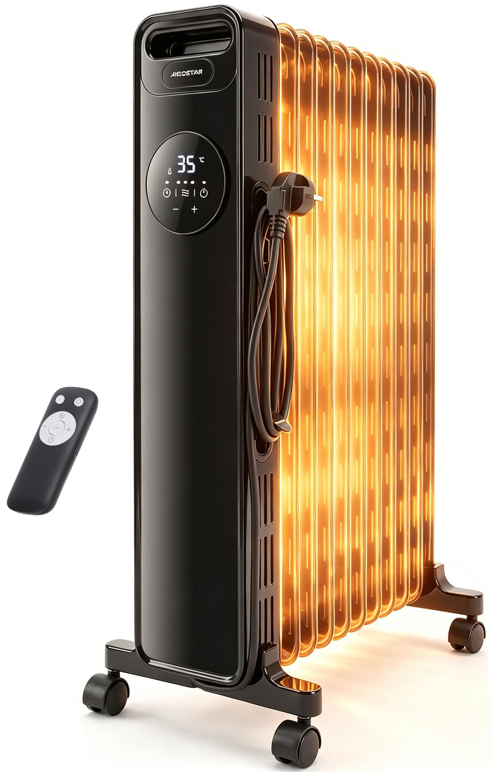 Aigostar Radiador de Aceite Eléctrico 2300W, 11 Aletas, Negro