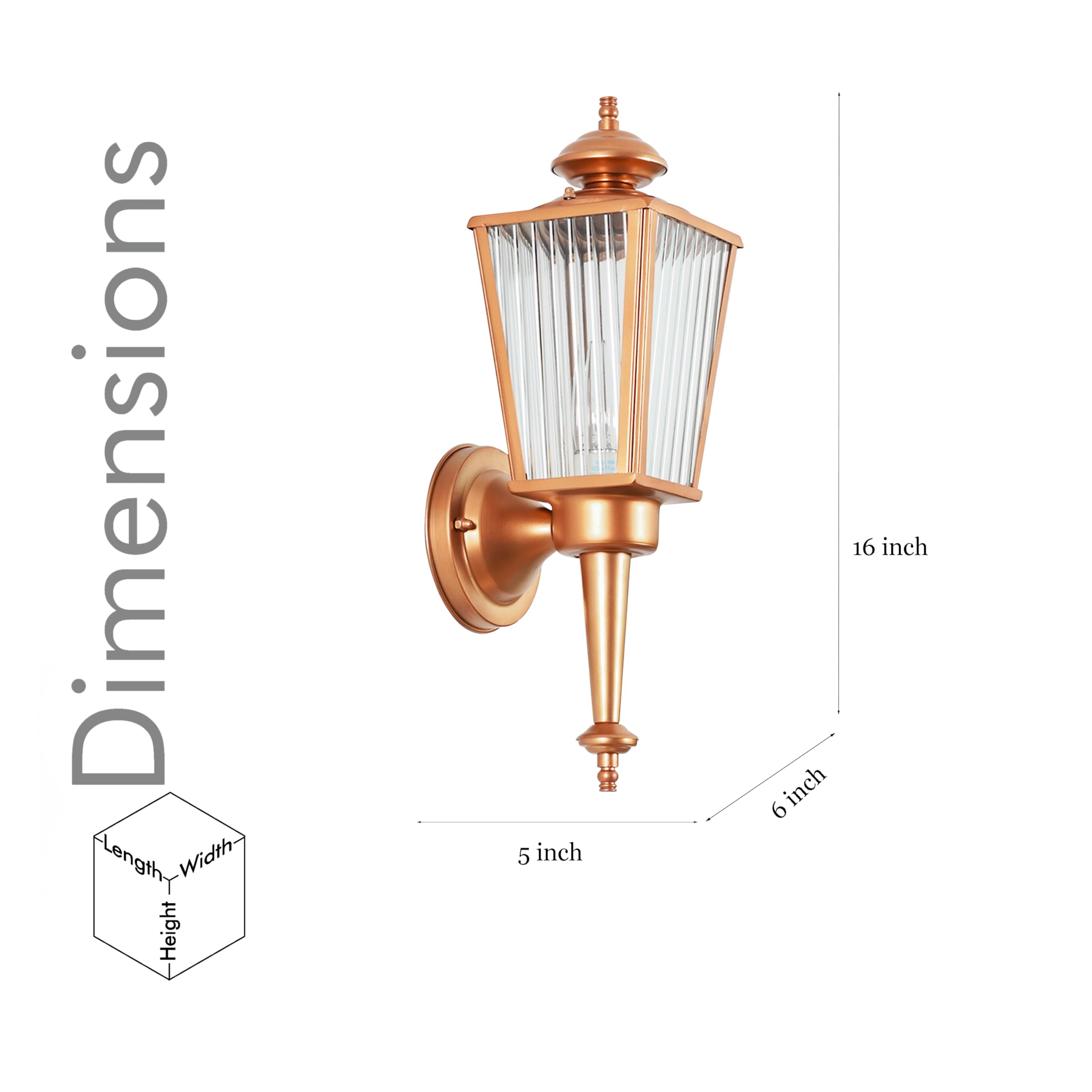 KAPOOR LAMP SHADES Aine: Copper Wall Light with LED Bulb -7