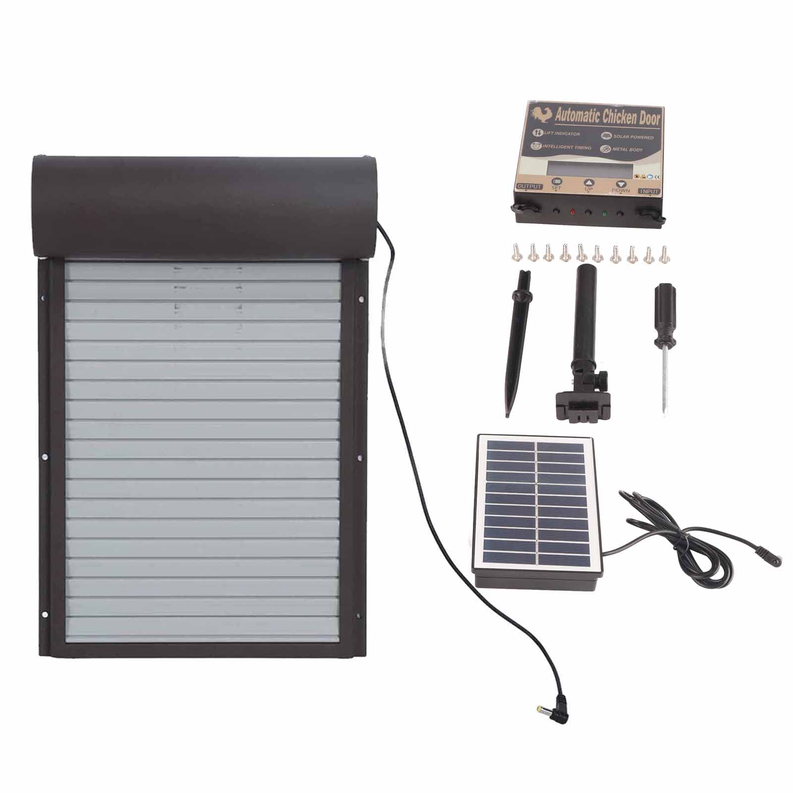 Focket Apriporta Automatico per pollaio con Timer, Porta alimentata a Batteria o a energia Solare per pollame, Porta in Alluminio con Display a LED Apriporta programmabile per pollaio