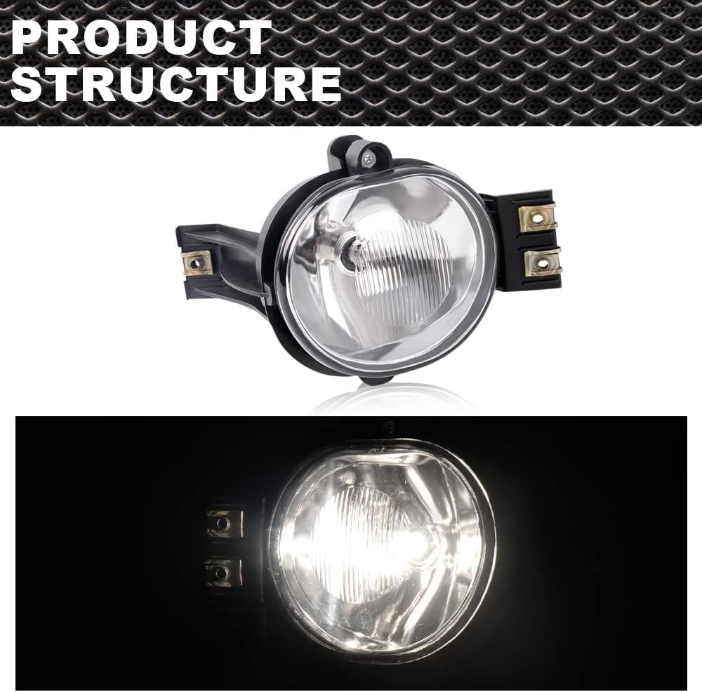 PIT66 Front Bumper LED Fog Lights, Compatible with 2002-2008 Dodge Ram 1500/2003-2009 Dodge Ram 2500 3500 Left/Right 55077475AE, 55077474AE, CH2592121