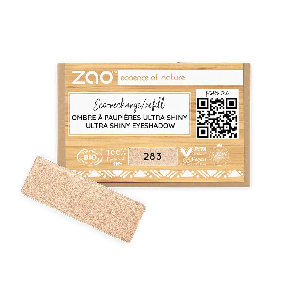 Zao Refill rectangle Eye shadow 283 Golden, marrón, 0.65 g (Pack of 2)