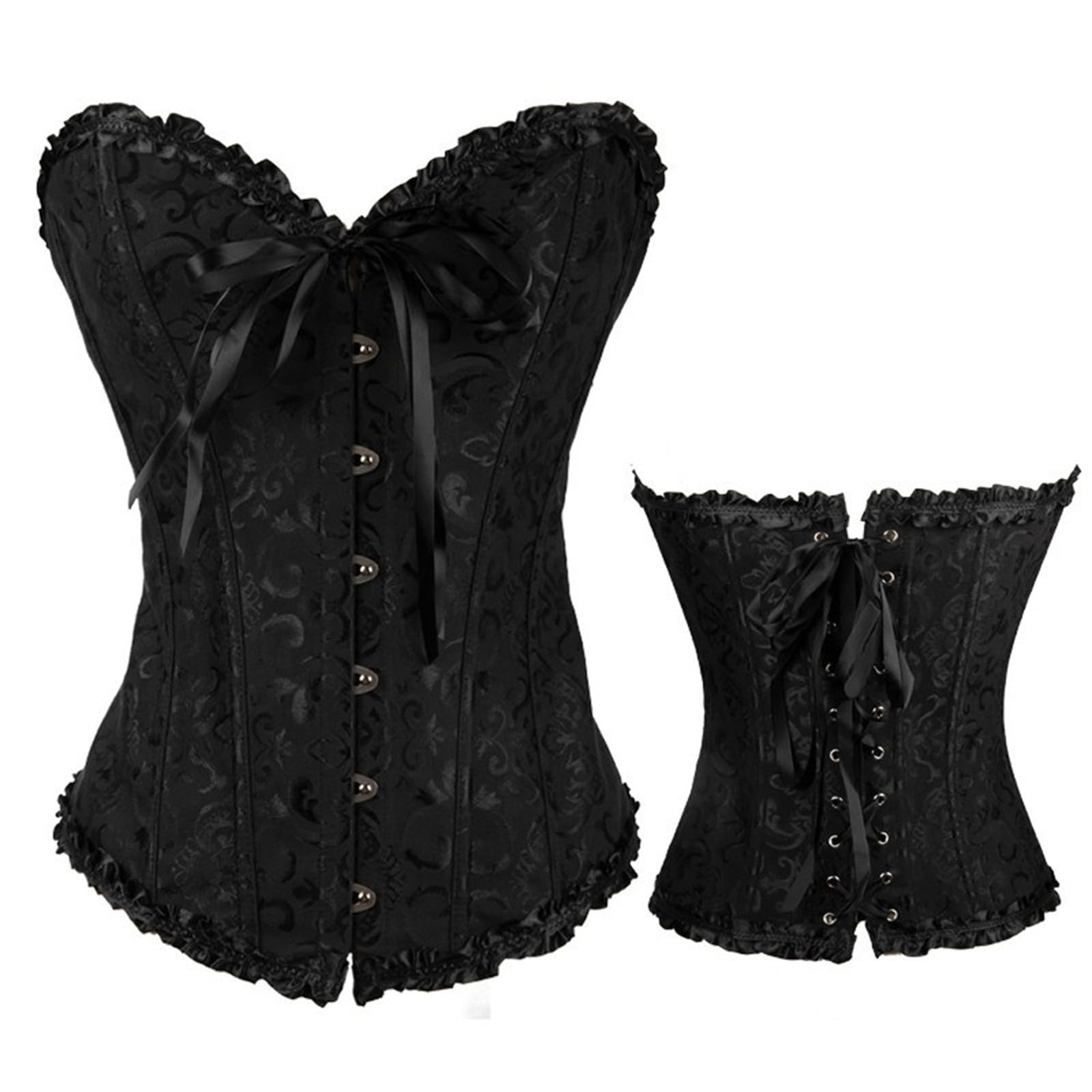 Generisch Top sexy para mujer, estilo gótico, floral, con encaje