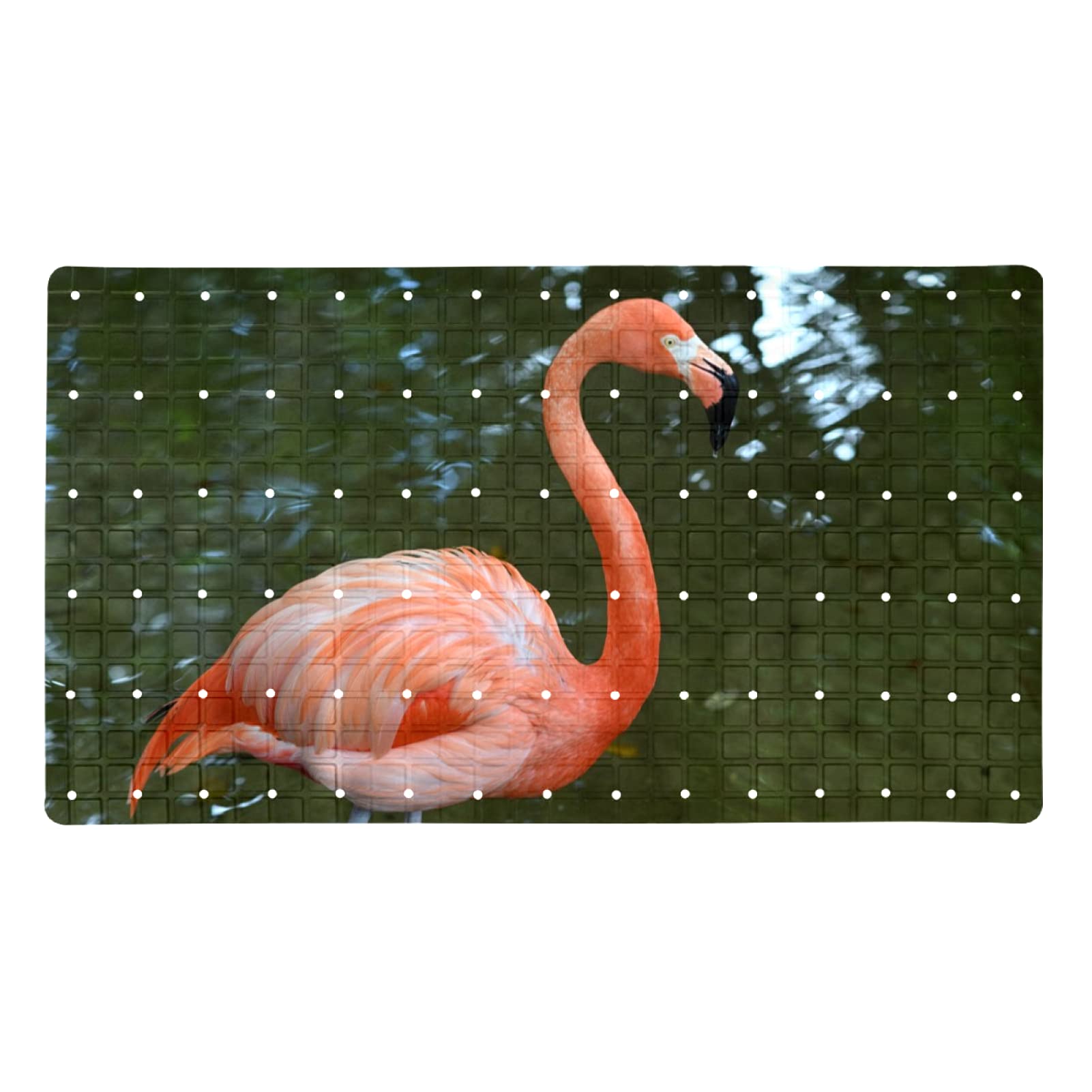 Tapis de bain antibactérien Flamingo On River sans latex avec ventouse forte