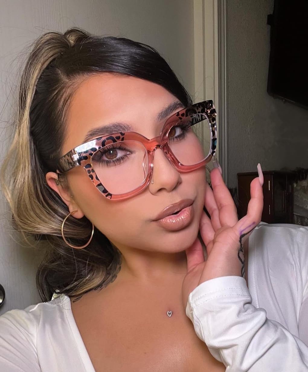 VOOGLAM Blue Light Blocking Glasses for Women Men Anti Eyestrain Dry Eyes Oversize Rectangle Eyeglasses Pacheco - Image 3