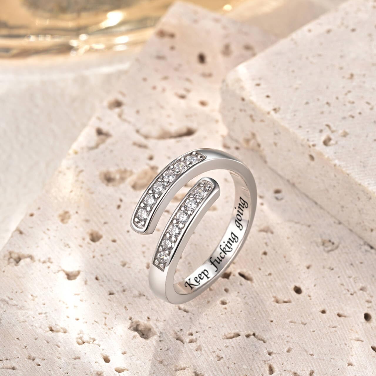 925 Sterling Silver Open Thumb Ring Inspirational Jewelry Rings Adjustable Ring for Women Men
