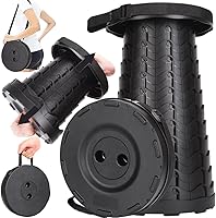 Fishboy 2025 Upgraded Collapsible Stool: 400lbs Capacity, 2.54lbs Lightweight, Adjustable Height Portable Telescoping Seat for Camping Hiking Fishing