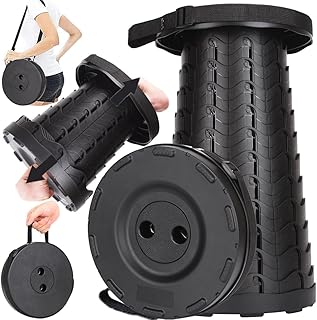 Fishboy Upgraded Telescoping Folding Stool – 400lbs Max Weight, Lightweight and Retractable for Outdoors