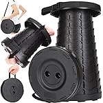 Fishboy Upgraded Collapsible Stool, 400lbs Max Weight, Lightweight But Sturdy, Portable Retractable Folding Telescoping Foldable Camping Stool for Adults Outdoor Fishing Hiking Travel BBQ