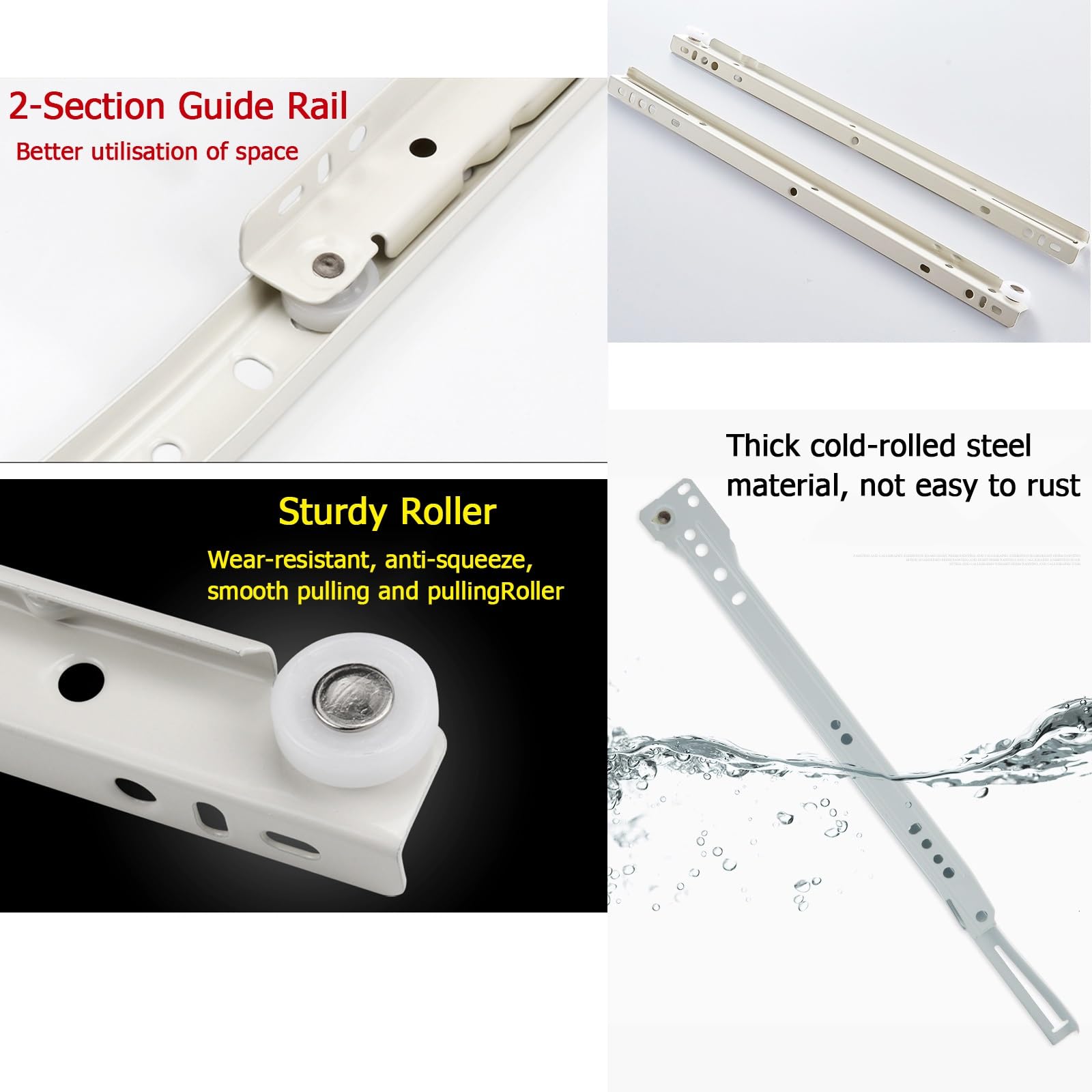 Amazon.co.jp: スライドレール 白い 伸縮式 引き出しレール 1ペア