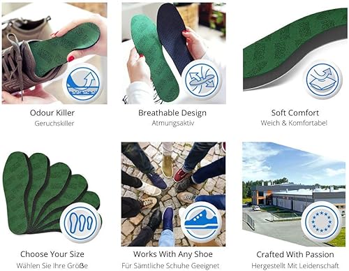 Miniatura 3 de Kaps Plantillas Active Carbon para zapatos, cómodas absorbentes de olores, unisex, juego de 6 pares, Verde