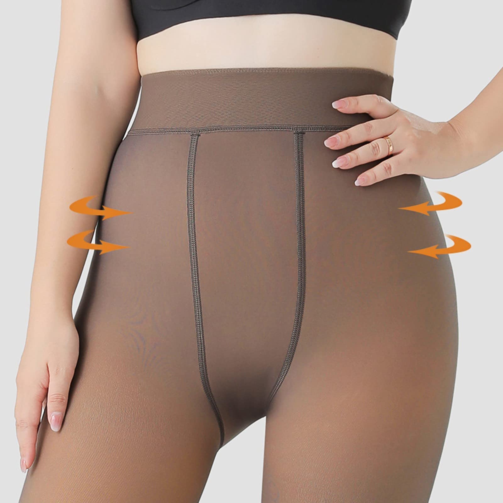MJGkhiy Medias afelpadas mujer falso translúcido medias forradas leggings cómodas medias térmicas de forro polar sin costuras Curvy cálido acolchadas medias elásticas medias cálidas de invierno medias